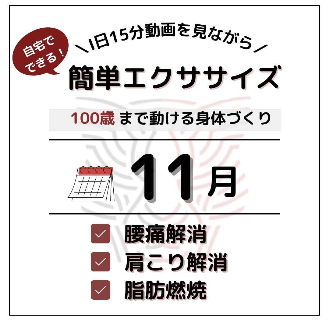 【11月分】動画を見ながら簡単エクササイズ - 【公式】COUGS（クーグス）芦屋パーソナルトレーニングジム